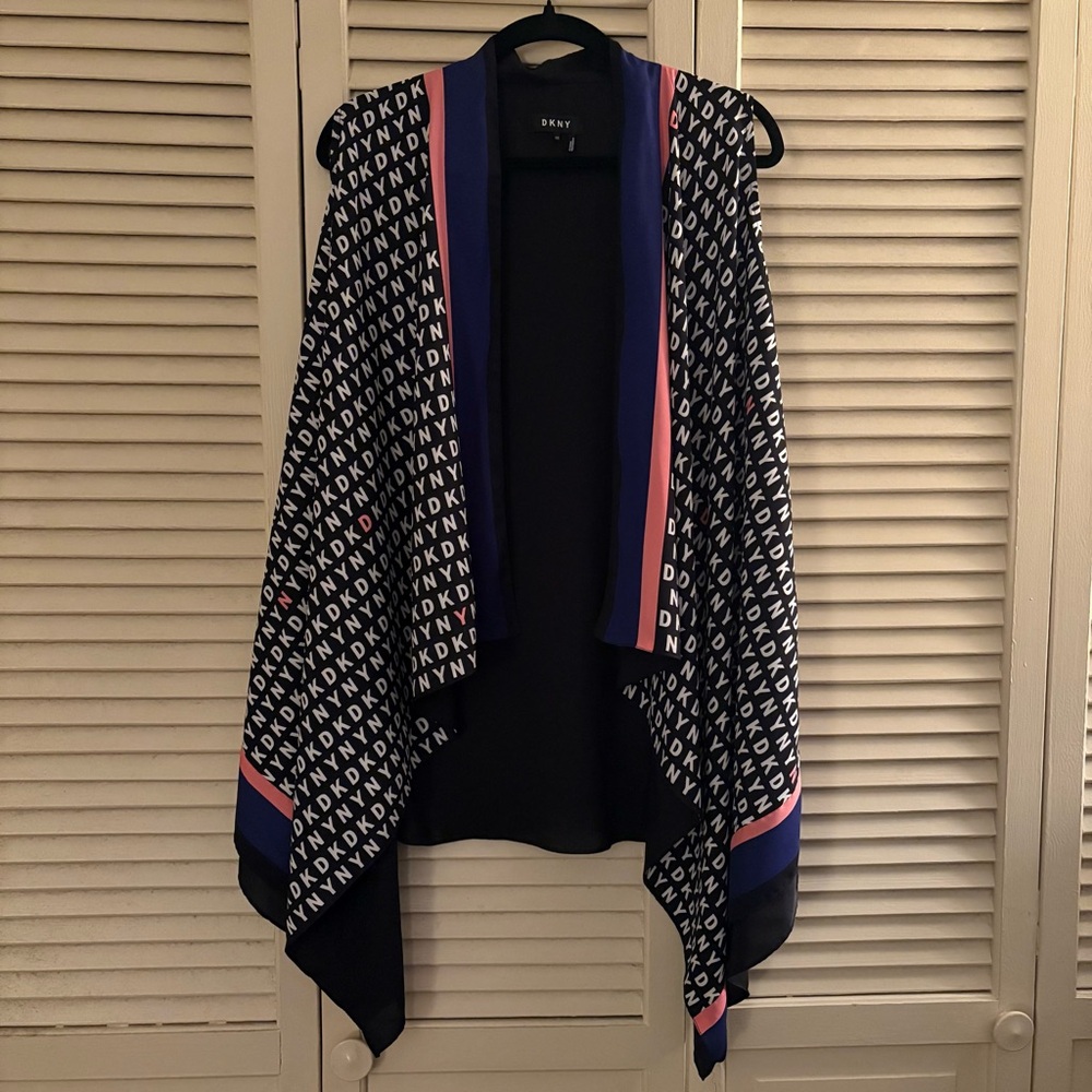 DKNY All-Over Print Women’s Sleeveless Vest with Colorblock Trim - Size XS/S